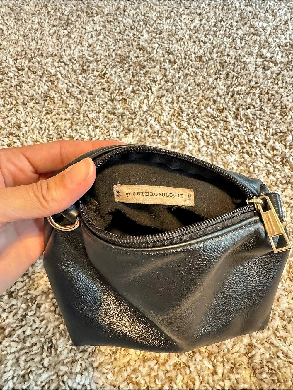 Anthropologie Black Cosmetic Bag Like New - Picture 5 of 9